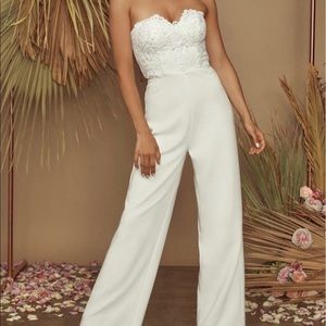 Lulus all your heart strapless jumpsuit